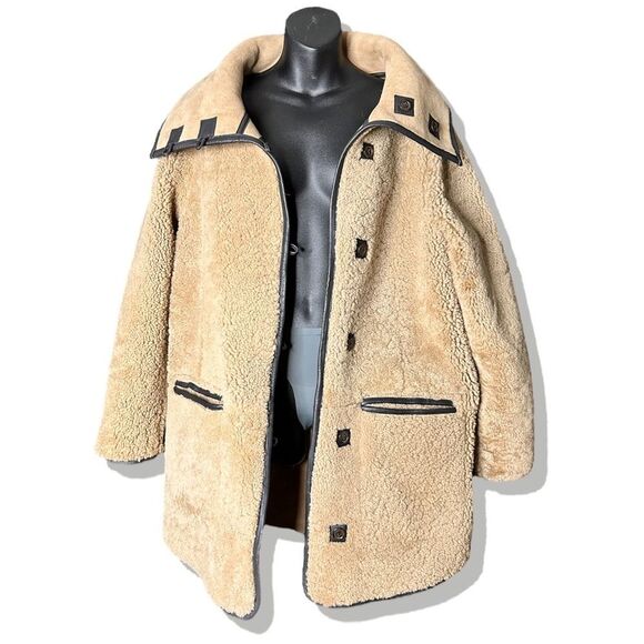 Free People x Nicholas K Alpine Reversible Sheepskin Shearling Leather Fur Coat - Picture 4 of 16